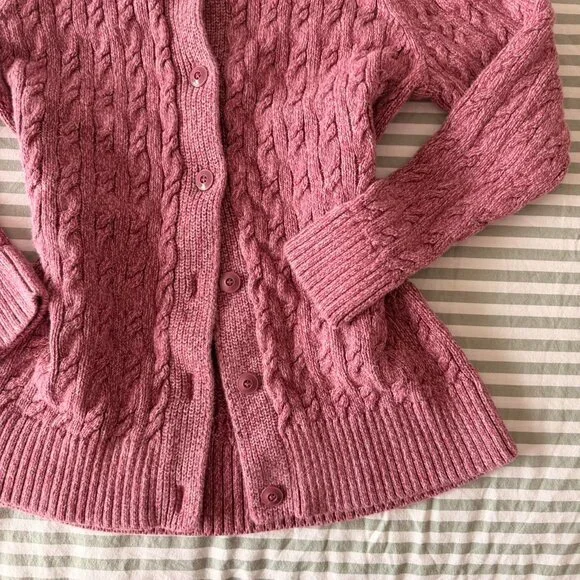 Vintage Llbean Pink Cable Knit 49 Cf - Picture 4 of 6